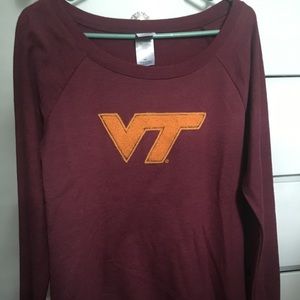 Virginia Tech Scoop Neck Fuzzy Sweater